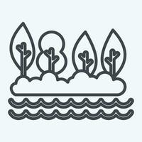 Icon Lake. related to Alaska symbol. line style. simple design editable. simple illustration vector