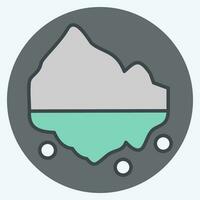 Icon Iceberg. related to Alaska symbol. color mate style. simple design editable. simple illustration vector