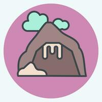 Icon Cave. related to Alaska symbol. color mate style. simple design editable. simple illustration vector