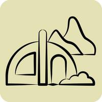 Icon Camping. related to Alaska symbol. hand drawn style. simple design editable. simple illustration vector