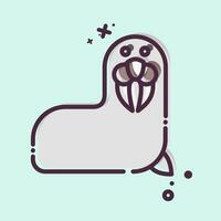 Icon Walrus. related to Alaska symbol. MBE style. simple design editable. simple illustration vector