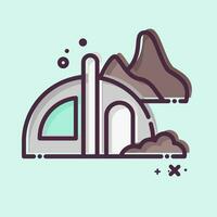 Icon Camping. related to Alaska symbol. MBE style. simple design editable. simple illustration vector