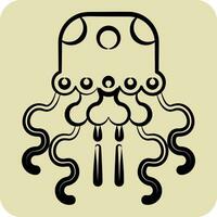 Icon Jellyfish. related to Alaska symbol. hand drawn style. simple design editable. simple illustration vector