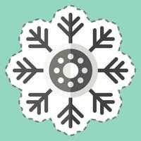 Sticker line cut Snowlakes. related to Alaska symbol. simple design editable. simple illustration vector