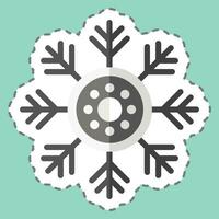 Sticker line cut Snowlakes. related to Alaska symbol. simple design editable. simple illustration vector