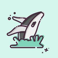 Icon Whale. related to Alaska symbol. MBE style. simple design editable. simple illustration vector