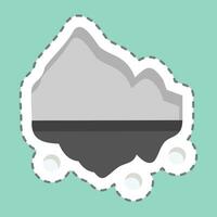 Sticker line cut Iceberg. related to Alaska symbol. simple design editable. simple illustration vector