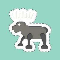 Sticker line cut Moose. related to Alaska symbol. simple design editable. simple illustration vector