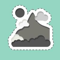 Sticker line cut Mountain. related to Alaska symbol. simple design editable. simple illustration vector