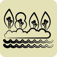 Icon Lake. related to Alaska symbol. hand drawn style. simple design editable. simple illustration vector