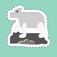 Sticker line cut Polar Bear. related to Alaska symbol. simple design editable. simple illustration vector