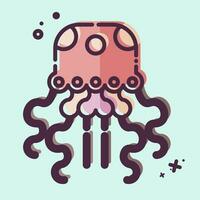 Icon Jellyfish. related to Alaska symbol. MBE style. simple design editable. simple illustration vector