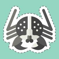 Sticker line cut Alaskan King Crab. related to Alaska symbol. simple design editable. simple illustration vector