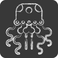 Icon Jellyfish. related to Alaska symbol. chalk Style. simple design editable. simple illustration vector