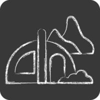 Icon Camping. related to Alaska symbol. chalk Style. simple design editable. simple illustration vector