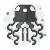 Icon Jellyfish. related to Alaska symbol. comic style. simple design editable. simple illustration vector