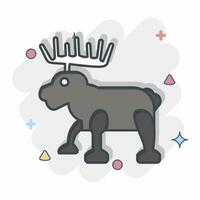 Icon Moose. related to Alaska symbol. comic style. simple design editable. simple illustration vector