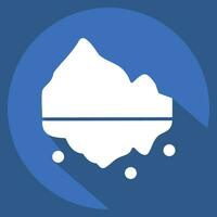 Icon Iceberg. related to Alaska symbol. long shadow style. simple design editable. simple illustration vector