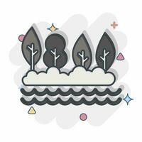 Icon Lake. related to Alaska symbol. comic style. simple design editable. simple illustration vector