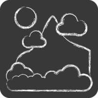 Icon Mountain. related to Alaska symbol. chalk Style. simple design editable. simple illustration vector