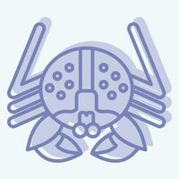 Icon Alaskan King Crab. related to Alaska symbol. two tone style. simple design editable. simple illustration vector