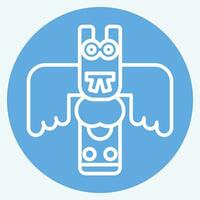 Icon Totem. related to Alaska symbol. blue eyes style. simple design editable. simple illustration vector