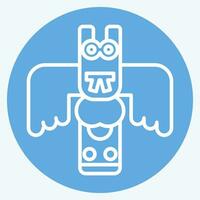 Icon Totem. related to Alaska symbol. blue eyes style. simple design editable. simple illustration vector