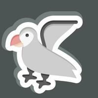 Sticker Puffin. related to Alaska symbol. simple design editable. simple illustration vector