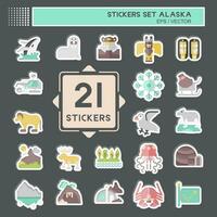 Sticker Set Alaska. related to Education symbol. simple design editable. simple illustration vector