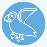 Icon Puffin. related to Alaska symbol. blue eyes style. simple design editable. simple illustration vector