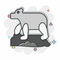 Icon Polar Bear. related to Alaska symbol. comic style. simple design editable. simple illustration vector