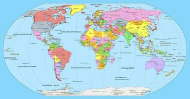 Political world map Robinson projection vector