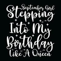 September Birthday t-shirt design vector