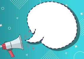 Simple flat megaphone toa speaker with speech bubble background vector