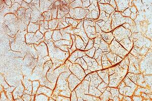Rusty metal abstract background. Texture of an old grunge metal plate with cracked paint. photo