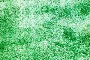 Green abstract painted metal plate texture and background. Texture of old plate with stained paint photo