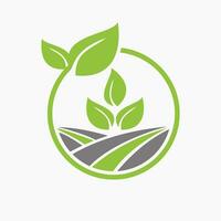 Eco Agriculture Logo Design. Farming Logotype Symbol Template vector