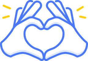 Heart hands emoji sticker icon png