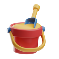 summer game Sand Bucket illustration 3d png