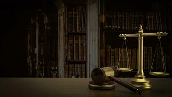 The Hammer and Libra for law and justice concept 3d rendering photo