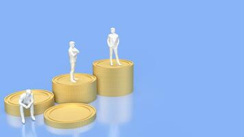 The man and gold coins for business concept 3d rendering photo