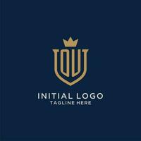 OU initial shield crown logo vector