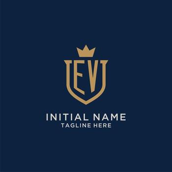 ev inicial proteger corona logo vector