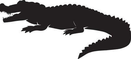 Alligator vector silhouette illustration black color