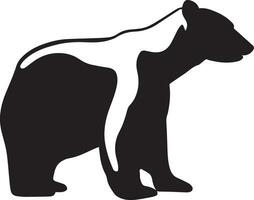 Polar bear vector silhouette illustration black color