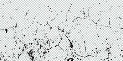 un negro y blanco imagen de un agrietado muro, grunge textura roto diseño vector