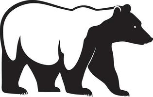 Polar bear vector silhouette illustration black color