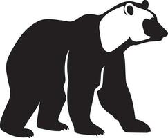 Polar bear vector silhouette illustration black color