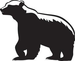 Polar bear vector silhouette illustration black color