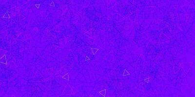 textura de vector de color rosa oscuro, azul con triángulos al azar.